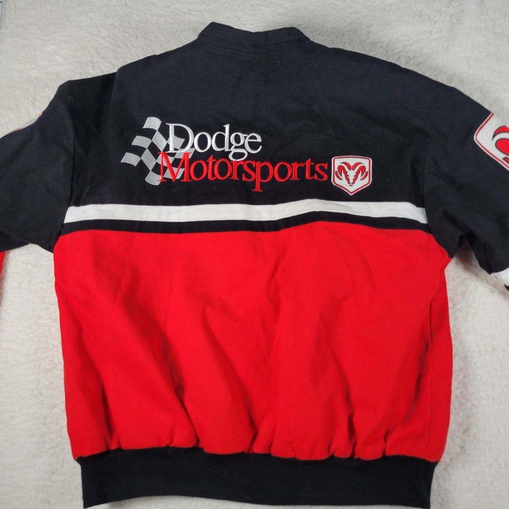 Racing Champions Dodge Motorsports Jacket Mens Size M Black Red Embroidered Logo